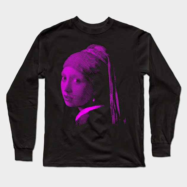 The Pearl Earring Girl By Circles Long Sleeve T-Shirt by Dexter54